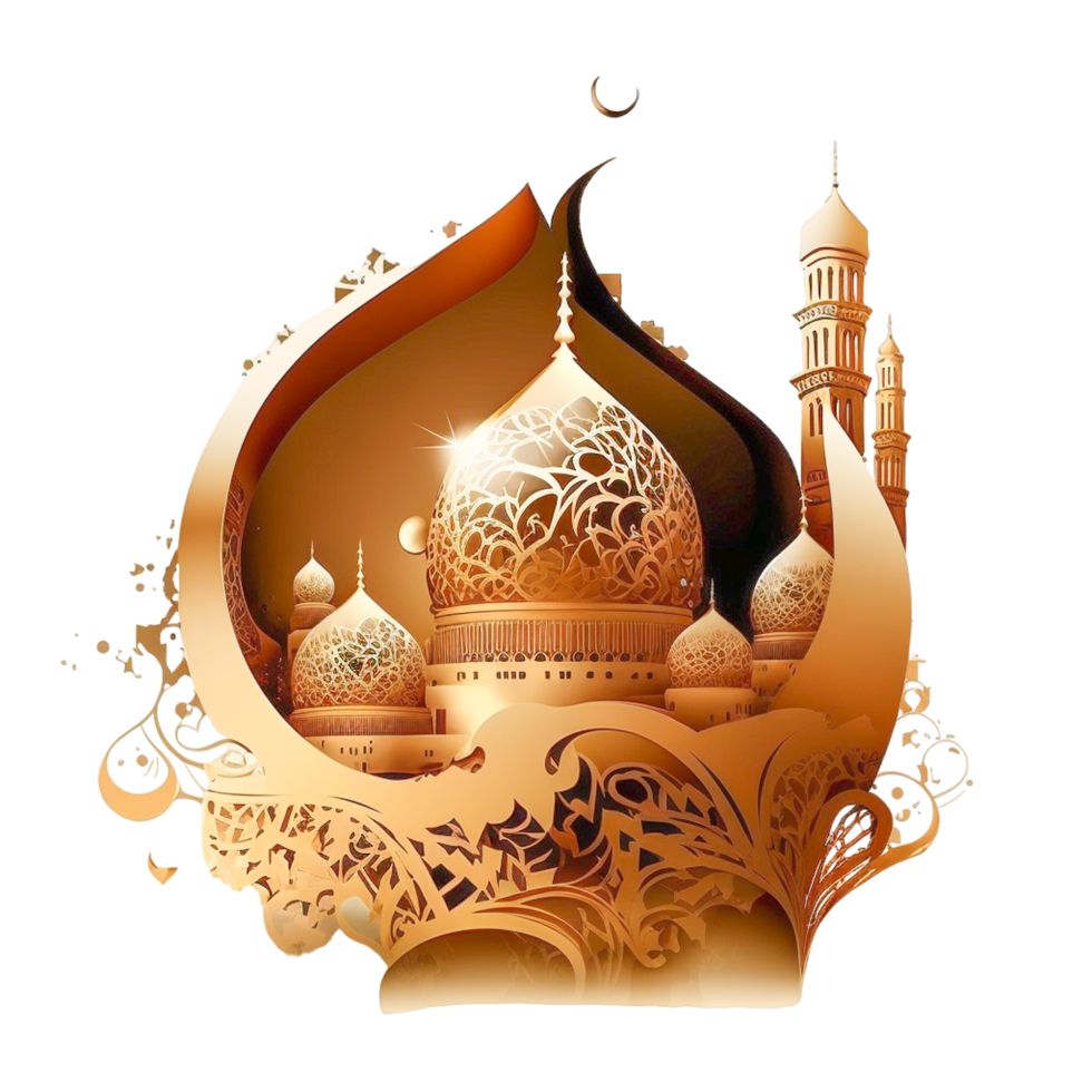 Creative Golden Ramadan Kareem Mosque png