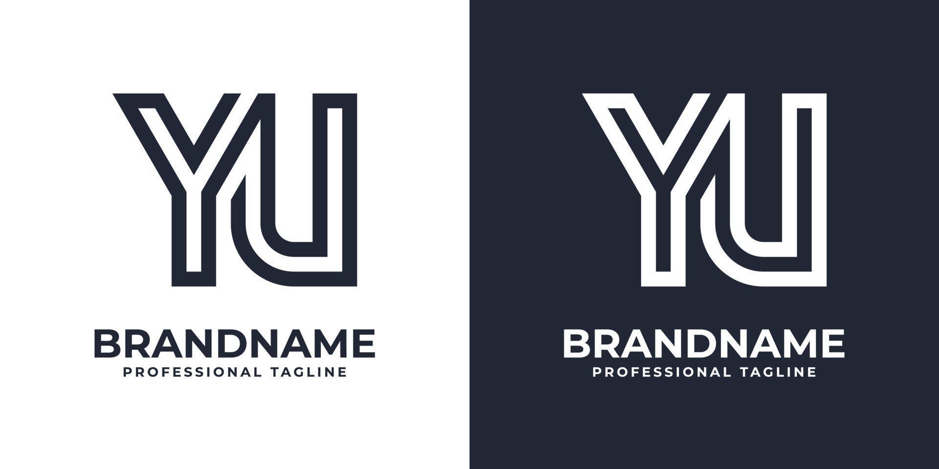 Simple YU Monogram Logo, suitable for any business with YU or UY initial. vector