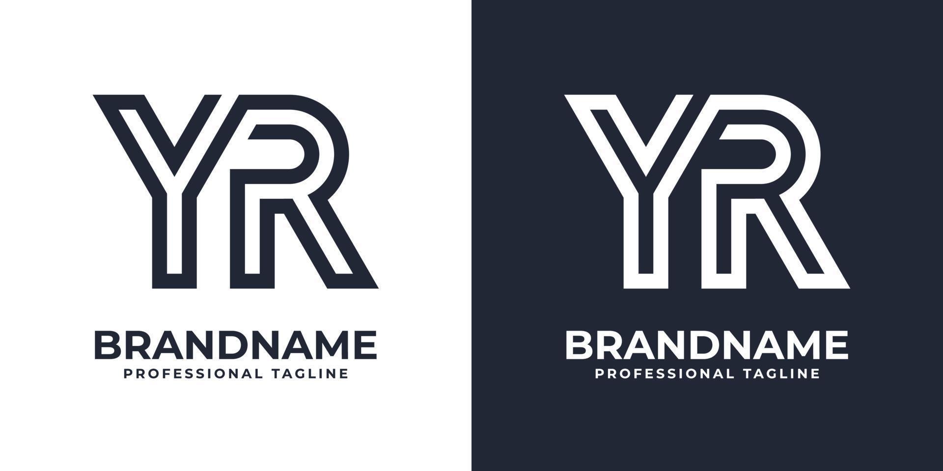Simple YR Monogram Logo, suitable for any business with YR or RY initial. vector