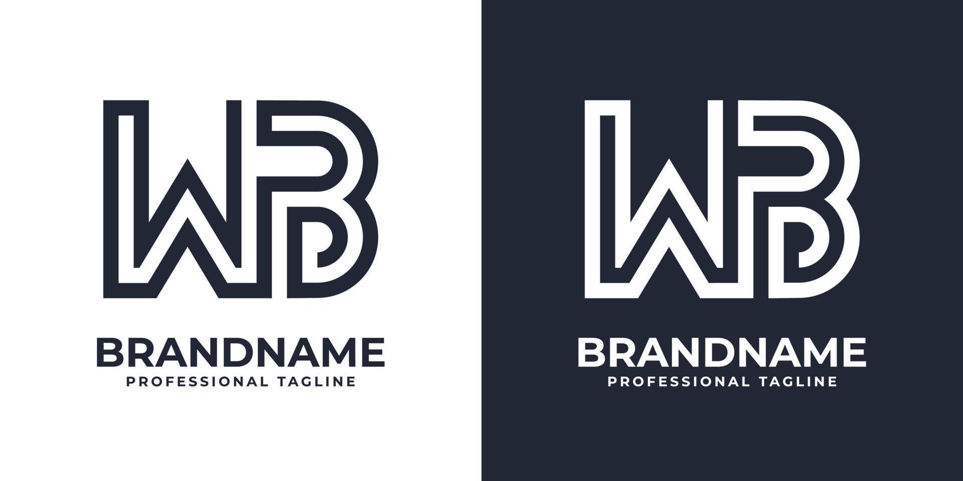Simple WB Monogram Logo, suitable for any business with WB or BW initial. vector