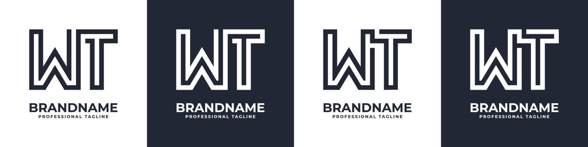 Simple WT Monogram Logo, suitable for any business with WT or TW initial. vector
