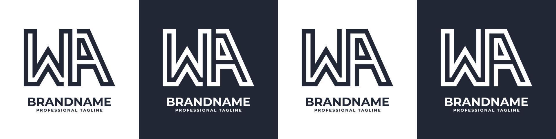 Simple WA Monogram Logo, suitable for any business with WA or AW initial. vector