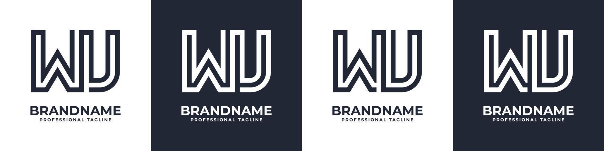 Simple WU Monogram Logo, suitable for any business with WU or UW initial. vector