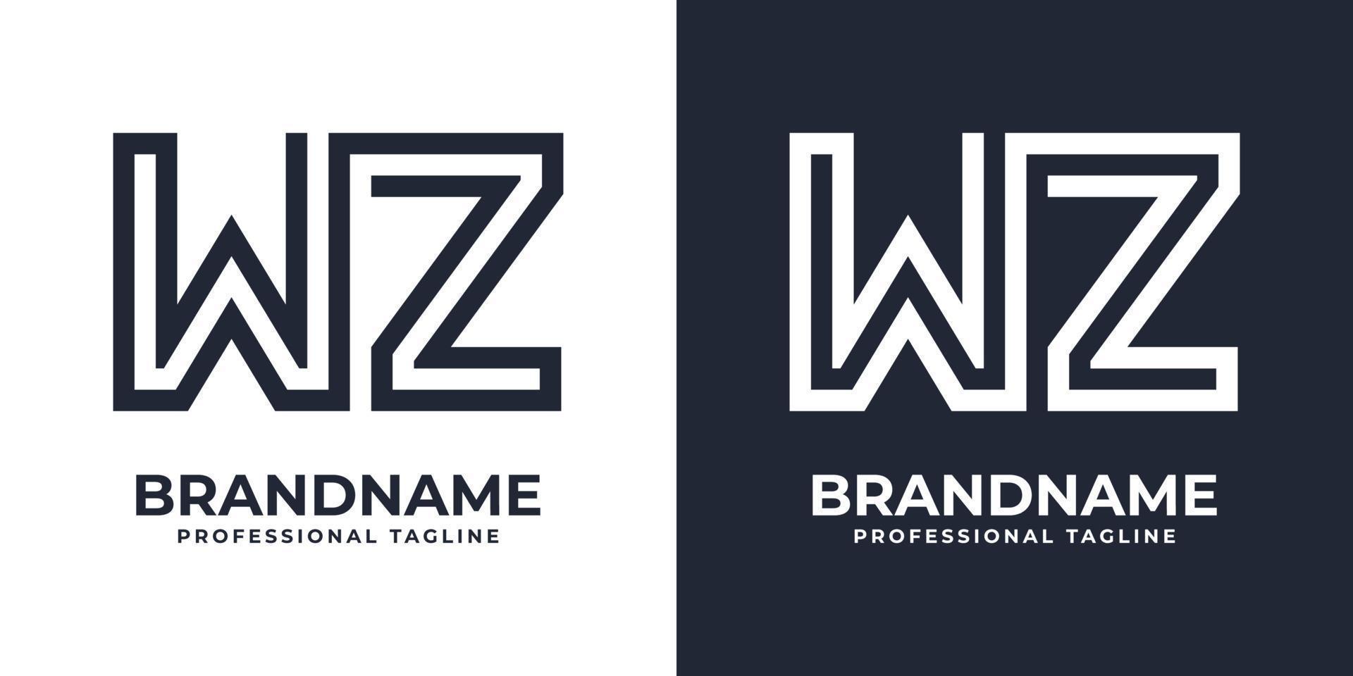 Simple WZ Monogram Logo, suitable for any business with WZ or ZW initial. vector