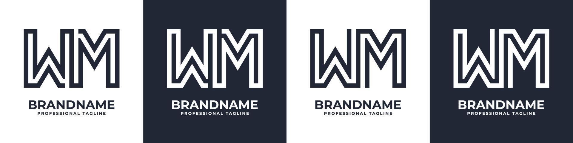 Simple WM Monogram Logo, suitable for any business with WM or MW initial. vector