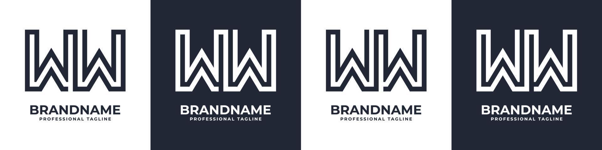 Simple WW Monogram Logo, suitable for any business with WW or W initial. vector