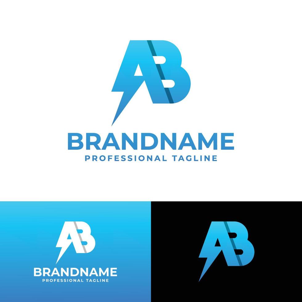 Letter AB Power Logo, suitable for any business with AB or BA initials. vector