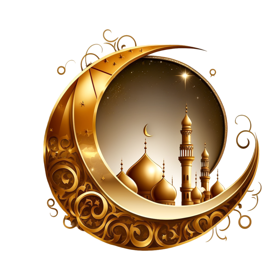 islamic ramadan kareem 3d gyllene moské png