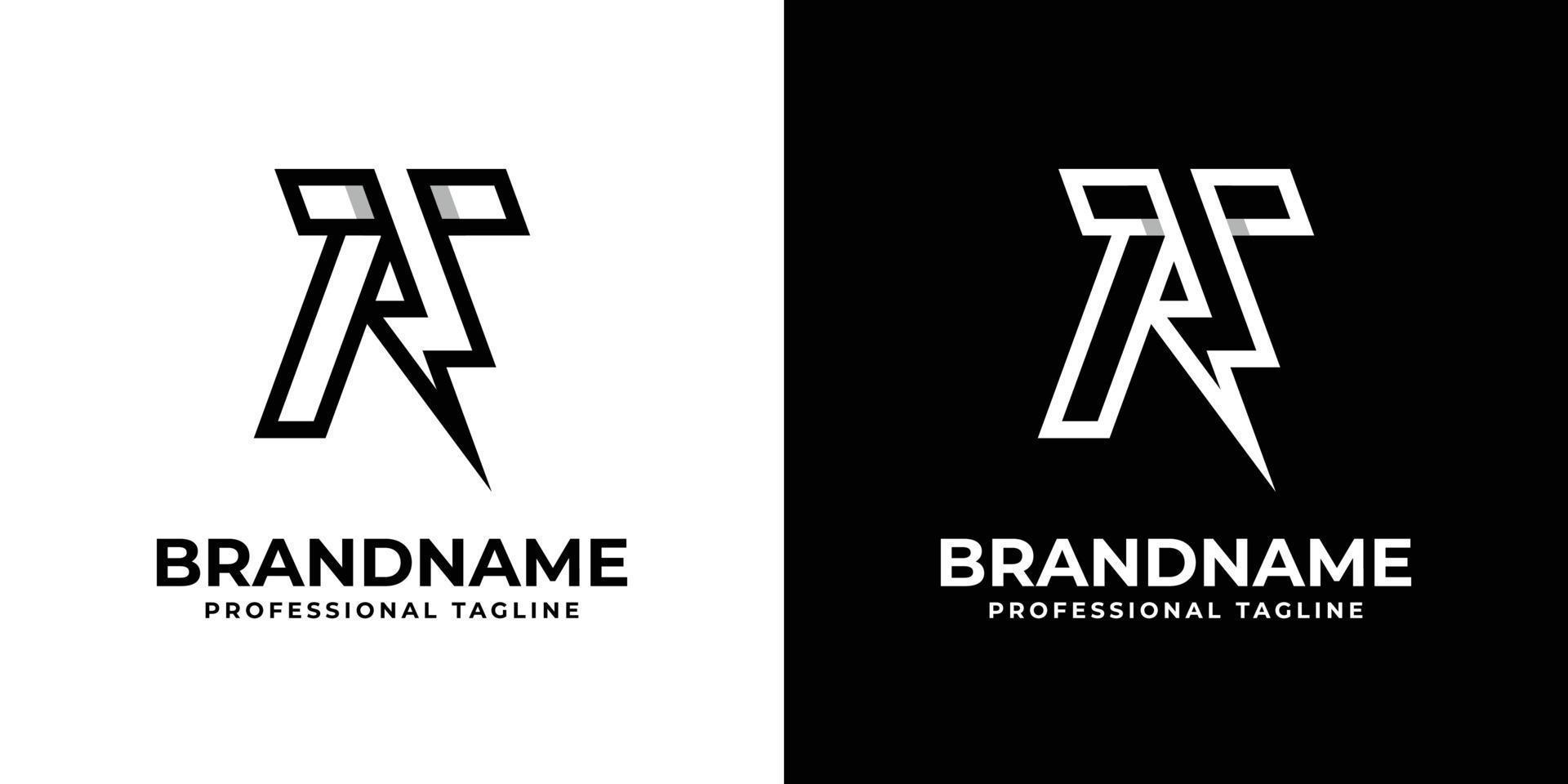 Letter AT Thunderbolt Logo, suitable for any business with AT or TA initials. vector