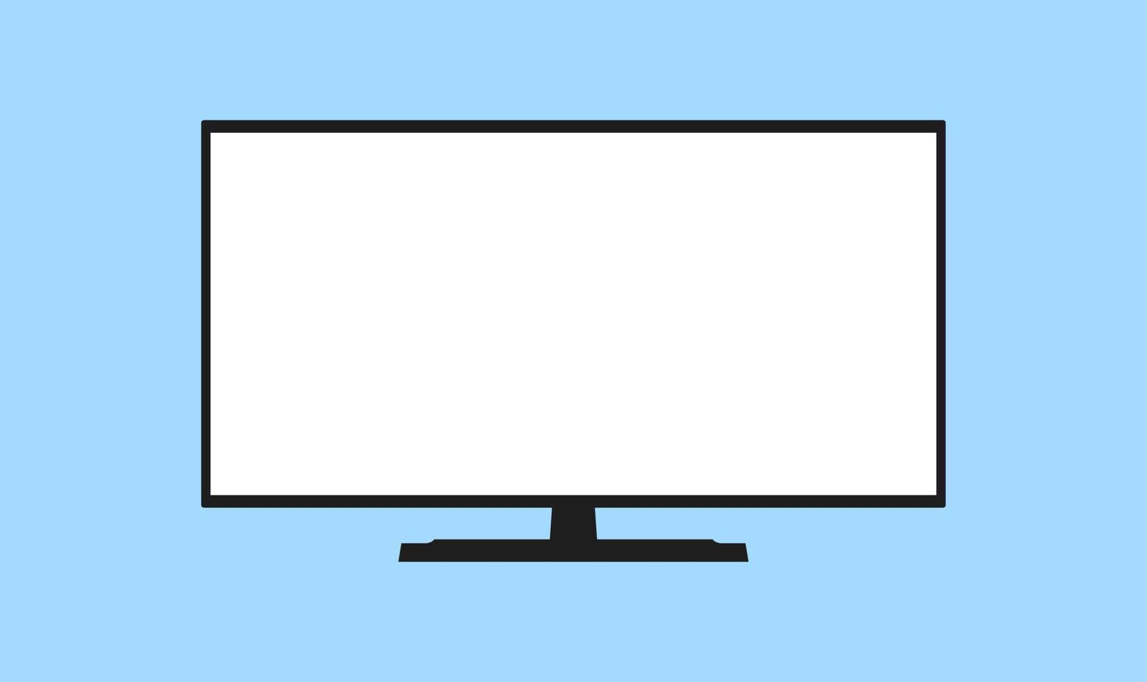 Slim LCD LED TV White Screen Vector Illustration