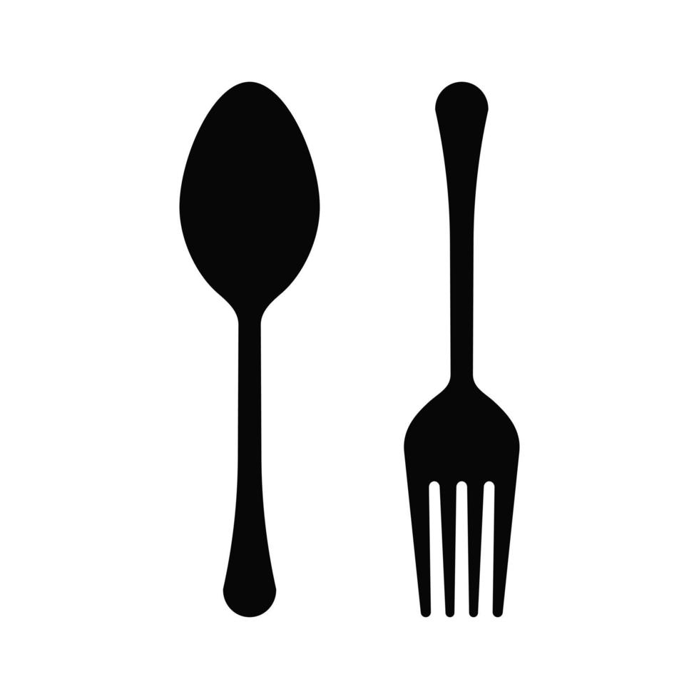 Spoon Fork Cutlery Vector Icon Illustration
