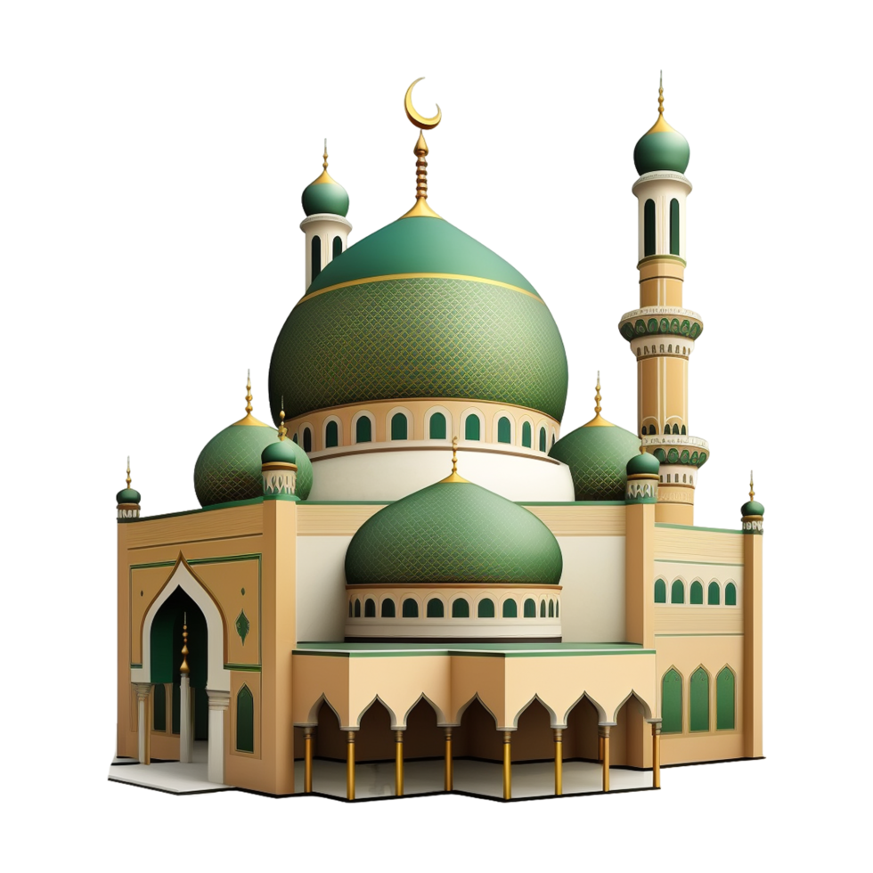 Ramadan Kareem Green Mosque With Transparent Background png