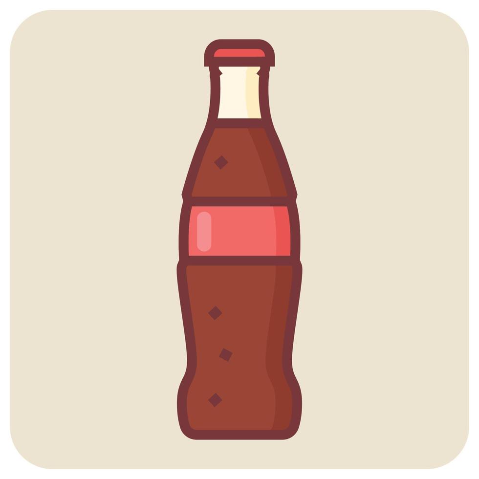 Filled color outline icon for bottle. vector