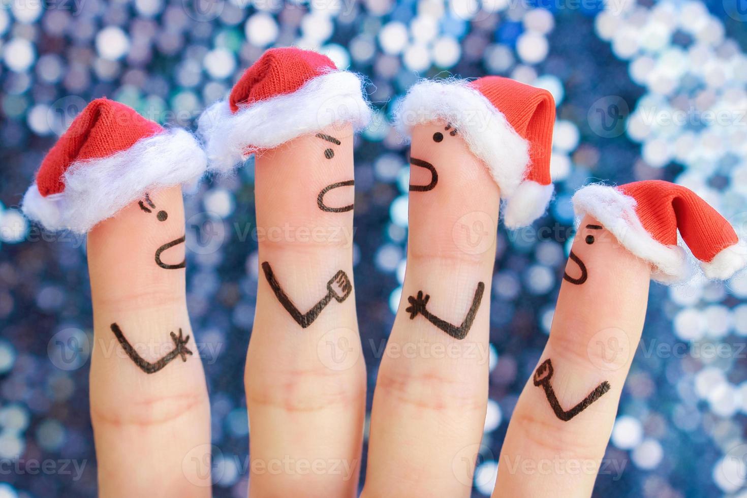 Fingers art of of people during quarrel in New Year. photo