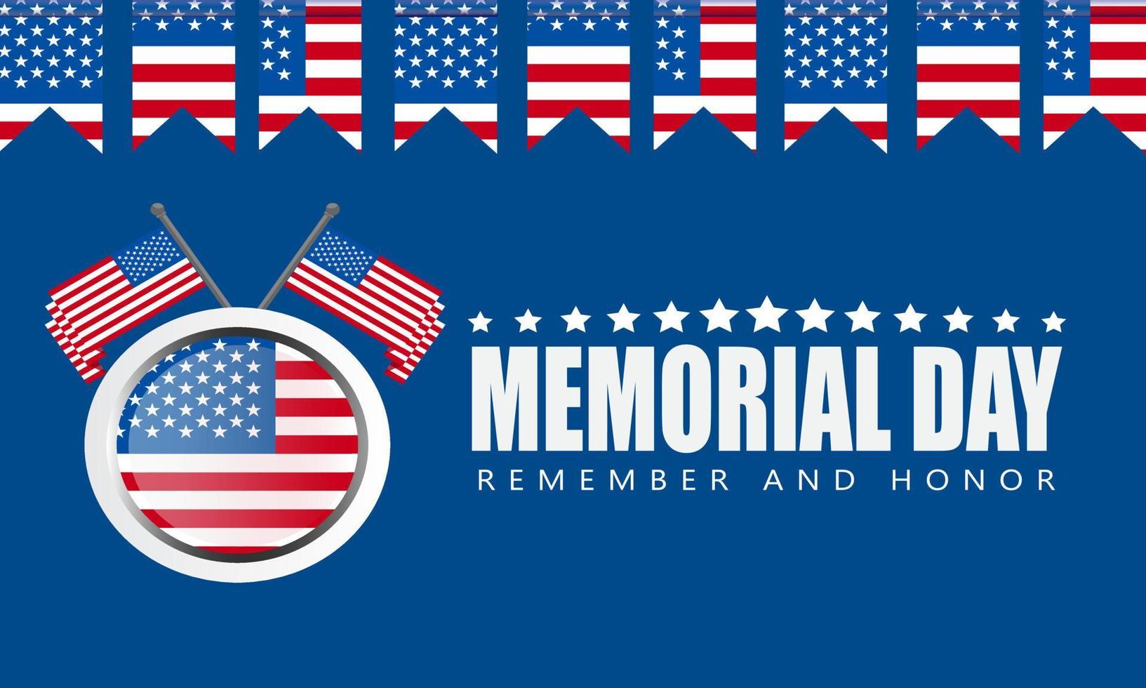 Memorial Day Background Design. remember and honor. Vector Illustration.