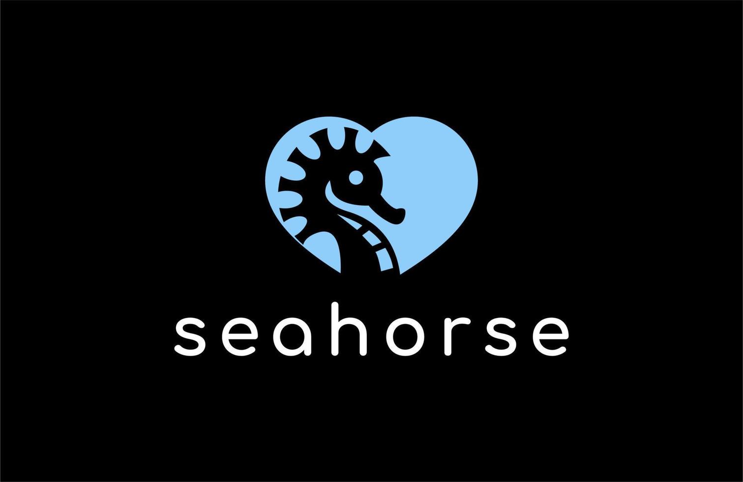 Seahorses are loved with the combination of love. clean and elegant design. Vector illustration