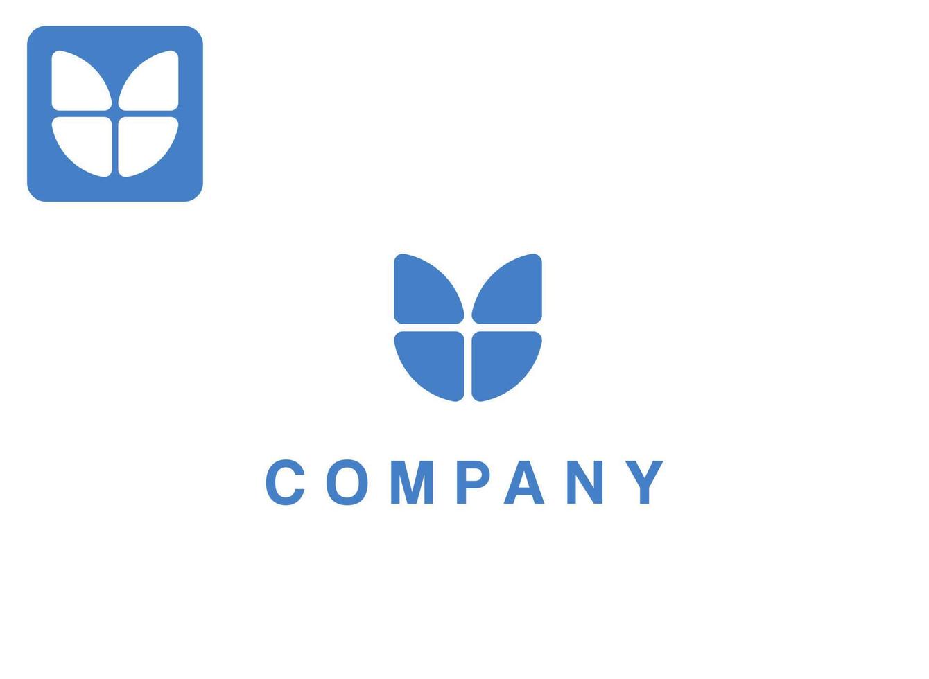 letter V or butterfly vector logo. formed from a circle cut into pieces clean and simple logo. suitable for food or beauty product logo