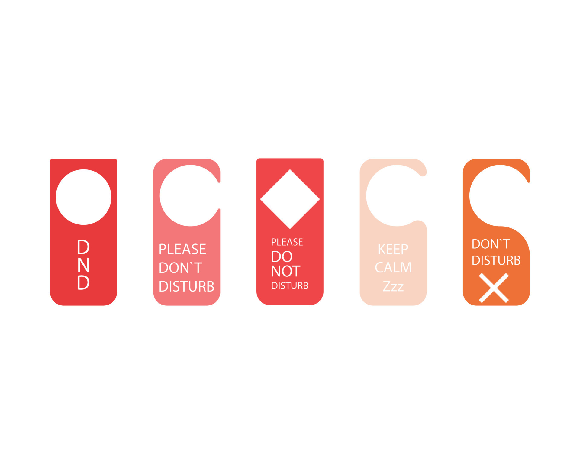 Do not disturb tag for hotel room, layout template collection