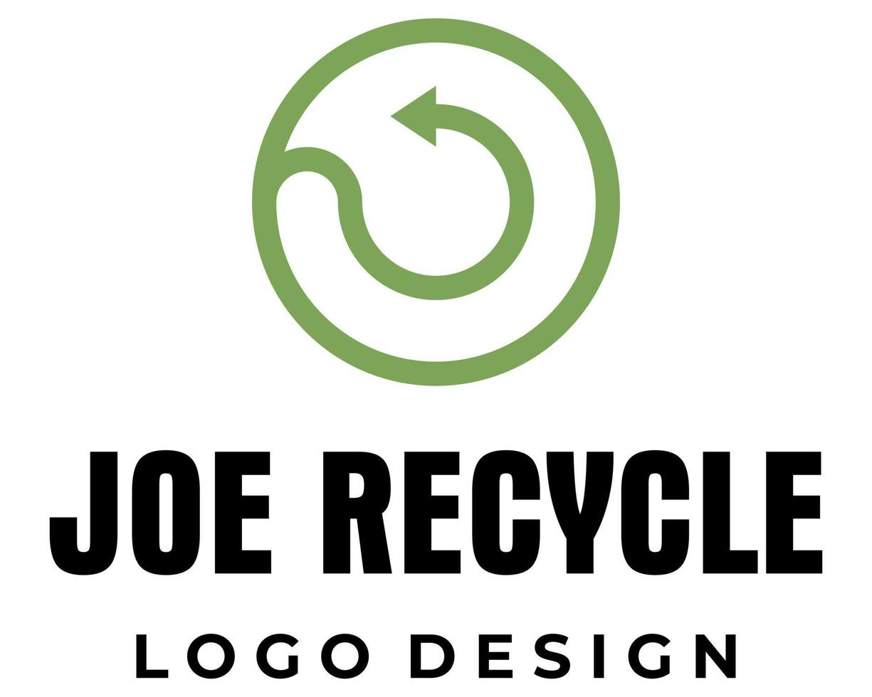 J letter monogram recycling logo design. vector