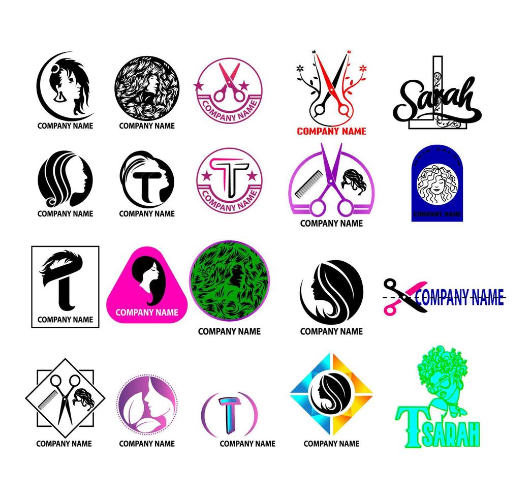 hair style  All logo Free vector Download