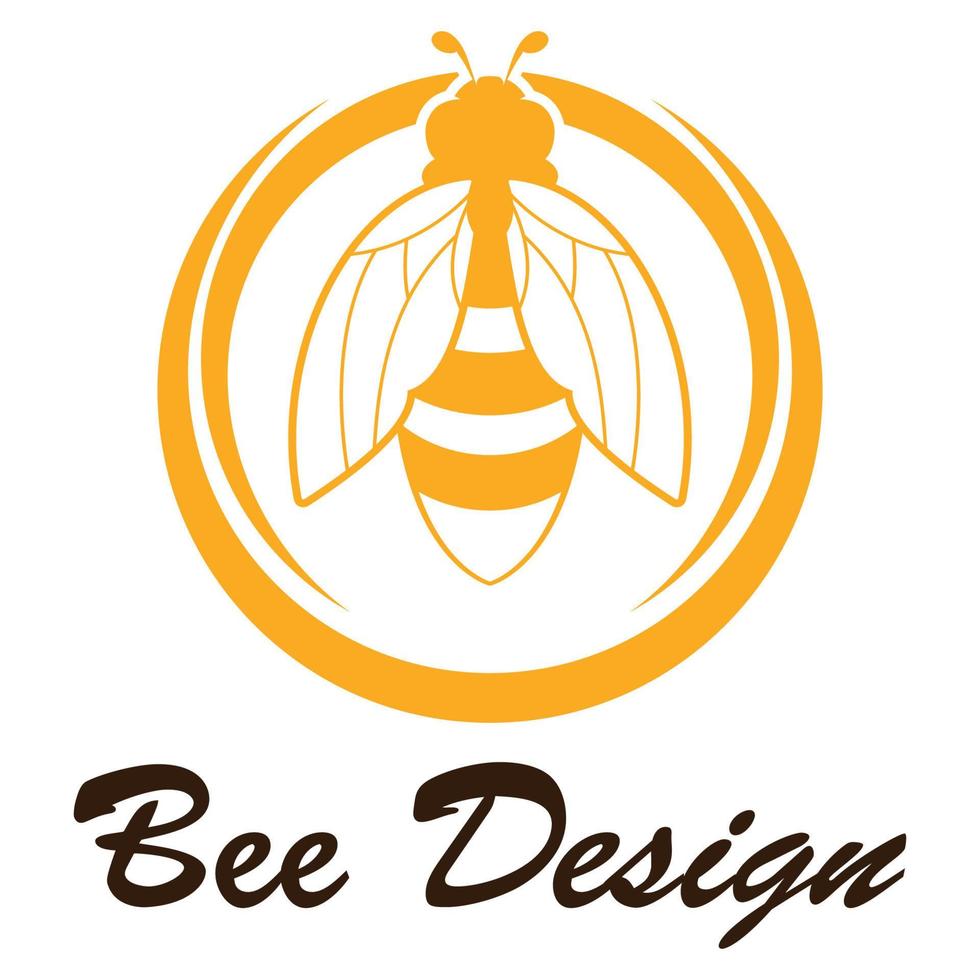 icono de diseño de ilustraciones de logotipo de abeja vector