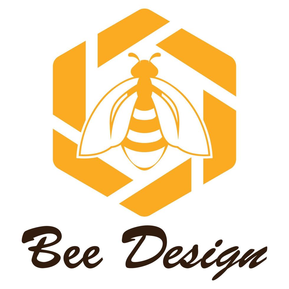 bee logo illustrations design icon vector