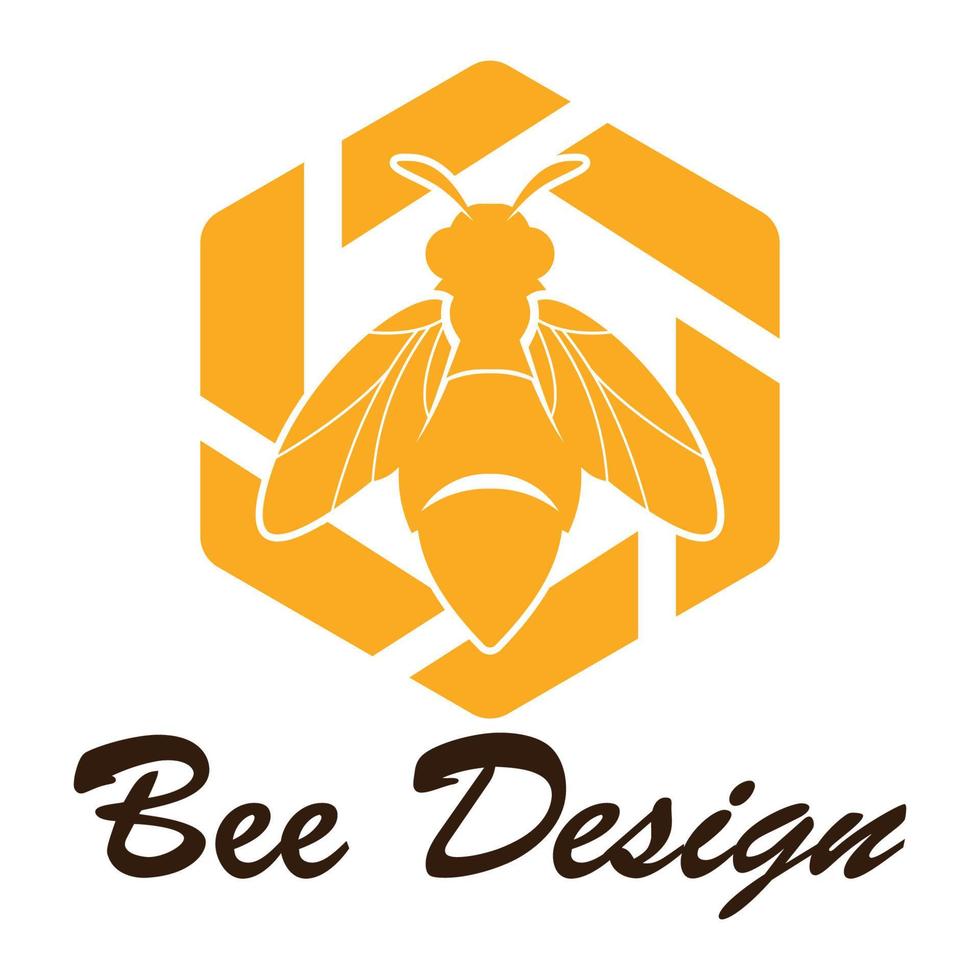 bee logo illustrations design icon vector