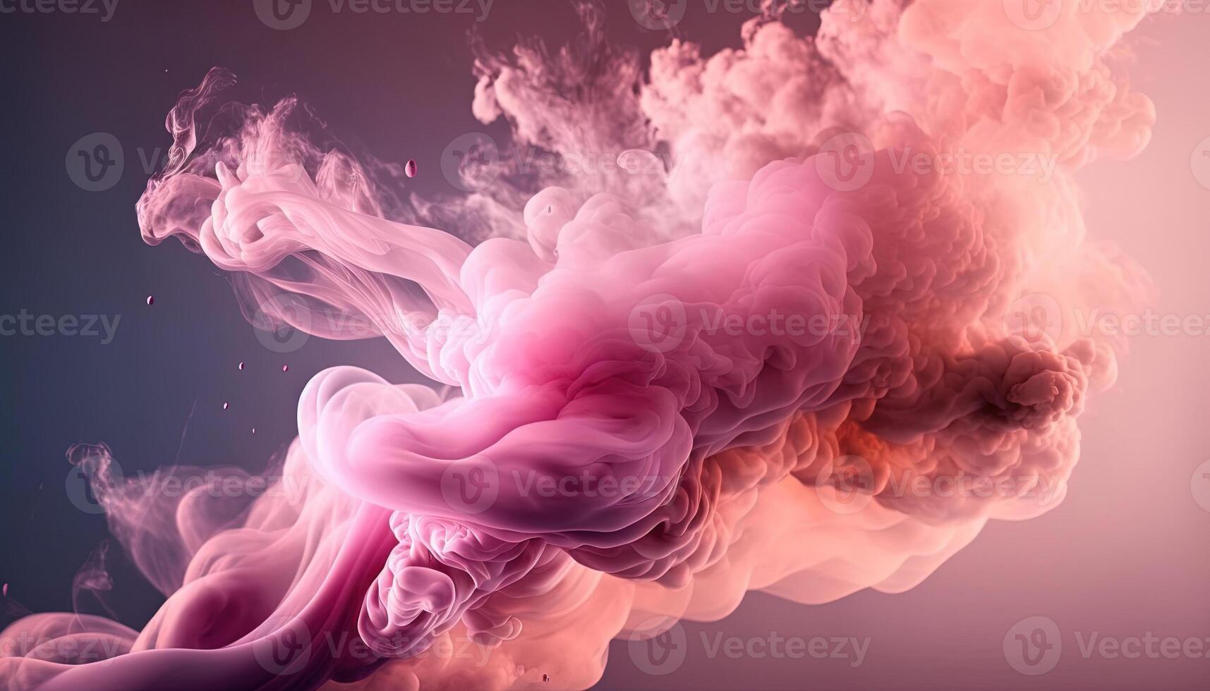 , Flowing light pink, viva magenta smoke with splashes. Soft fluid banner, spring female mood, 3D effect, modern macro realistic abstract background illustration, ink in water effect. photo