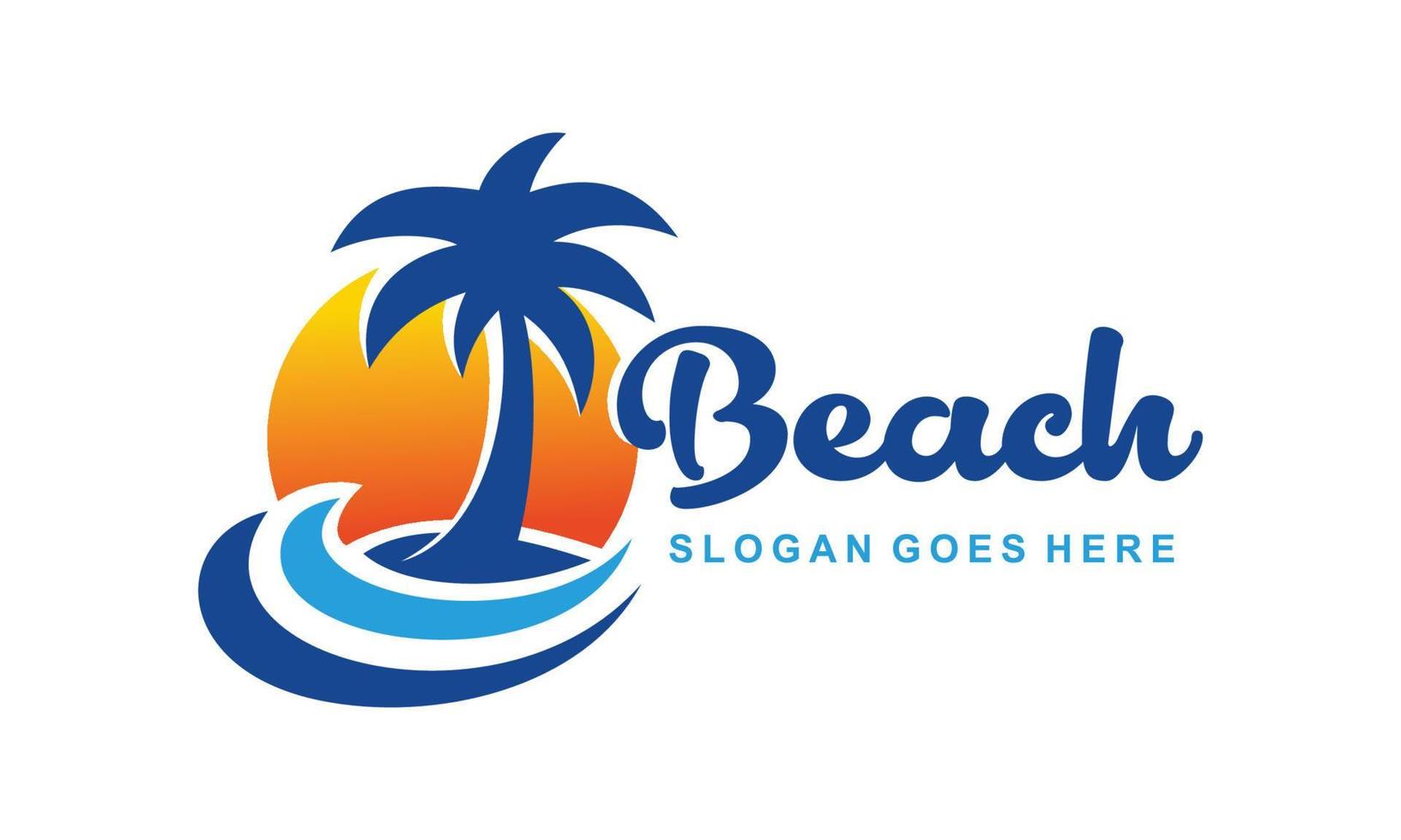 Beach logo design vector