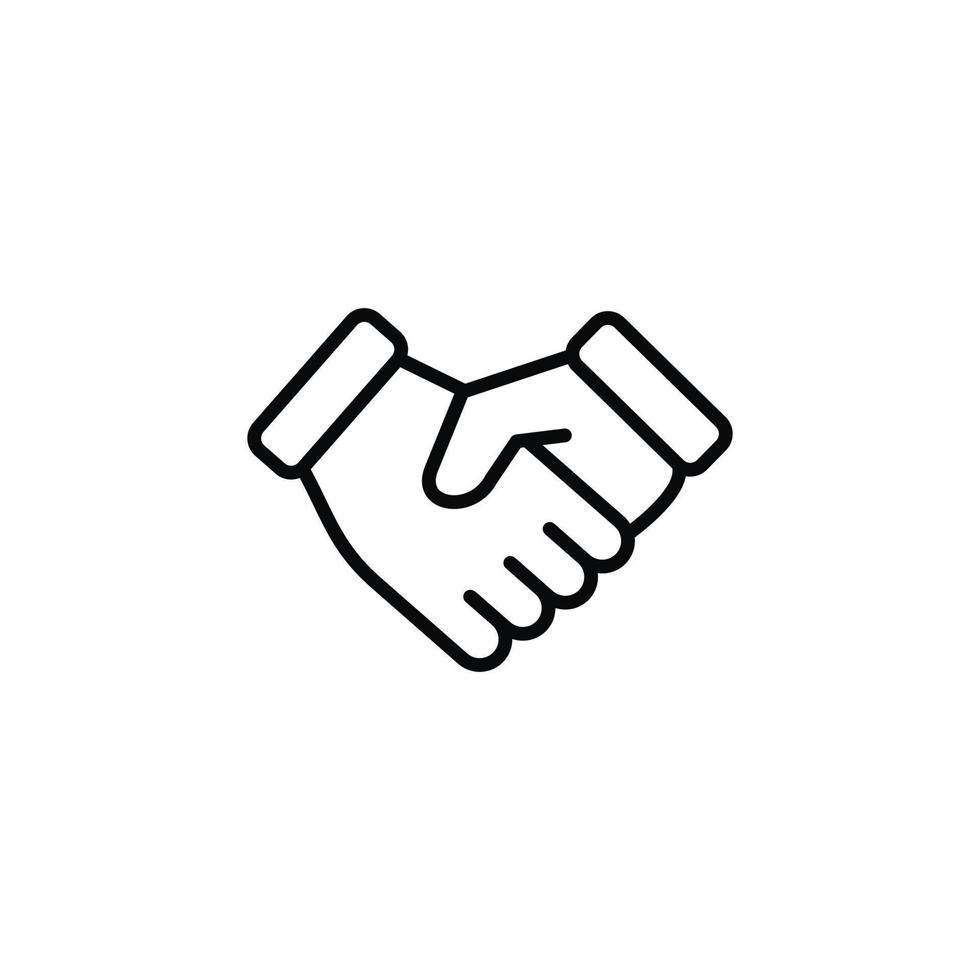 Handshake line icon isolated on white background vector