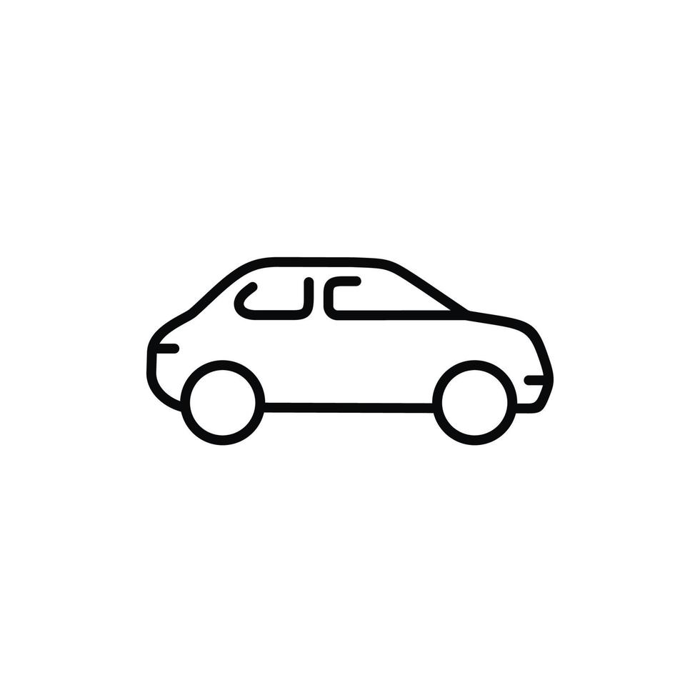 Car line icon isolated on white background vector