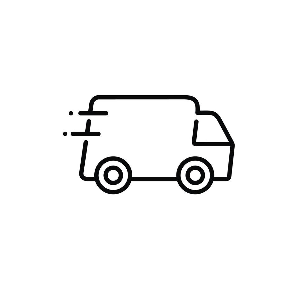 Car delivery line icon isolated on white background vector