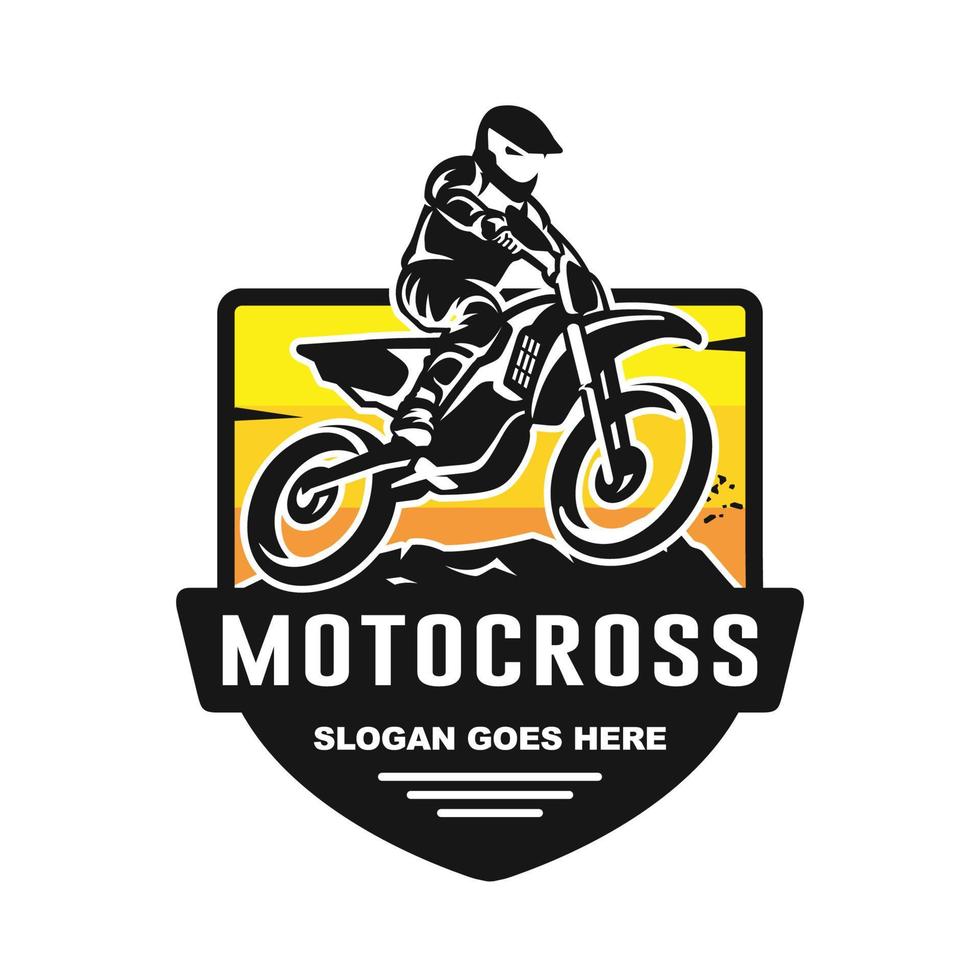 Motocross logo template design vector