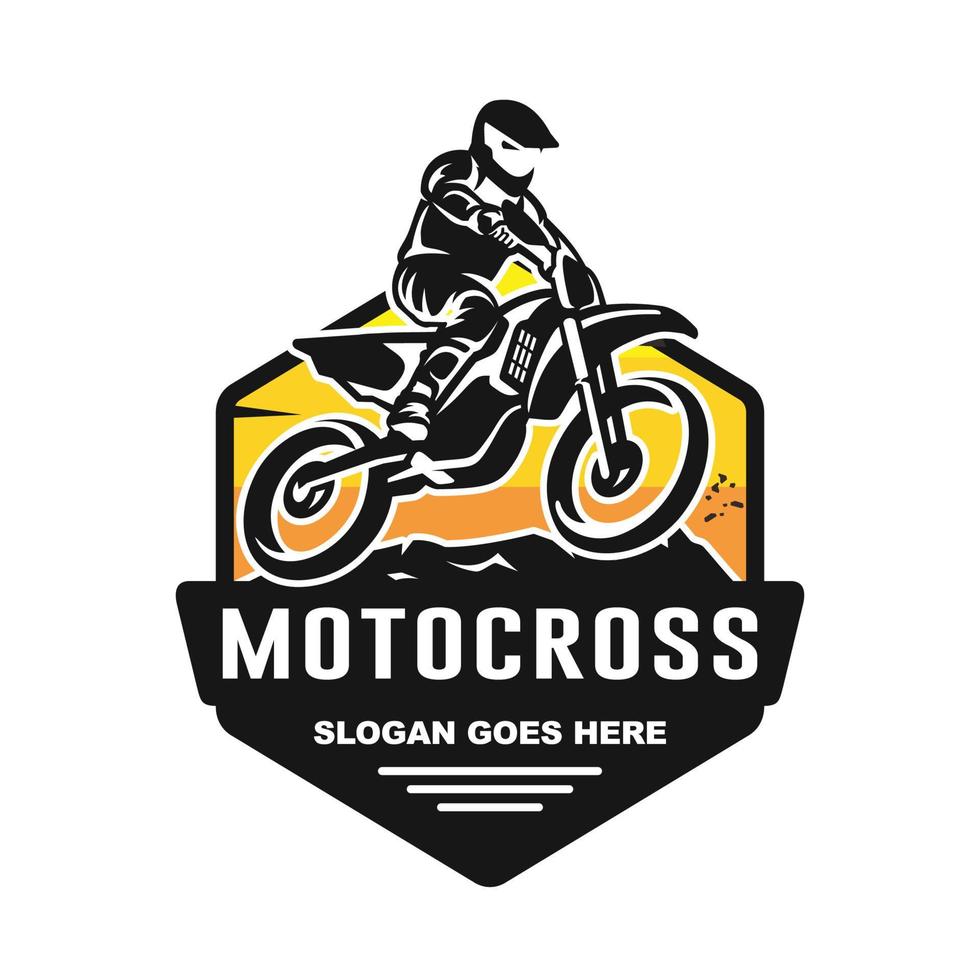 Motocross logo template design vector