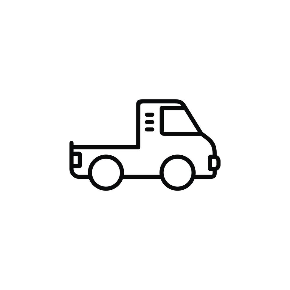 Pickup truck line icon isolated on white background vector