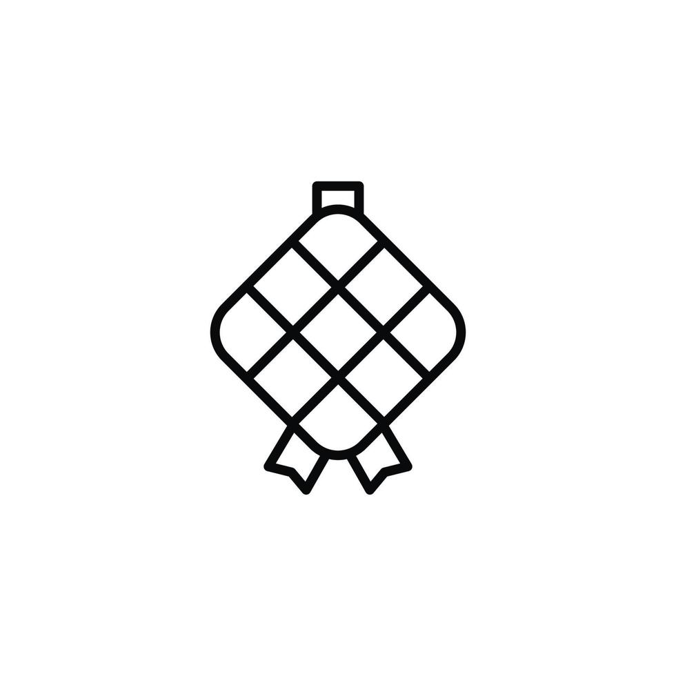 Ketupat line icon isolated on white background vector