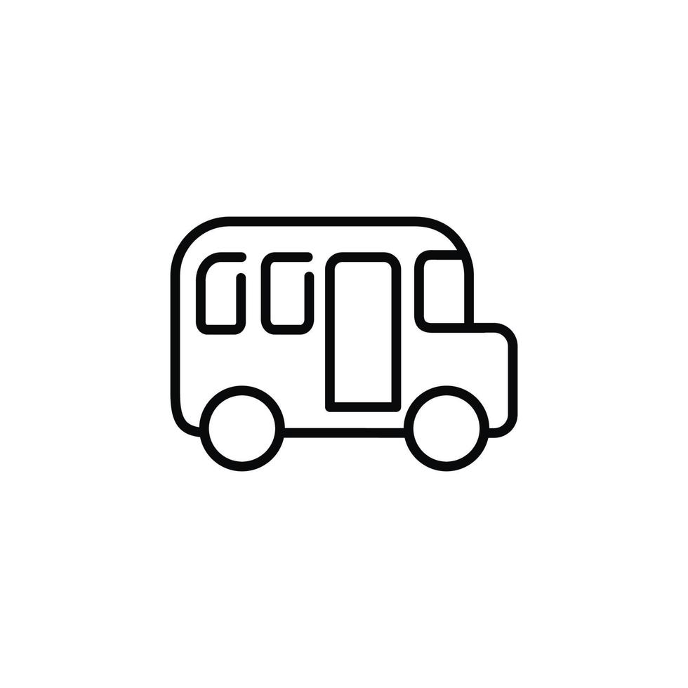 Bus line icon isolated on white background vector