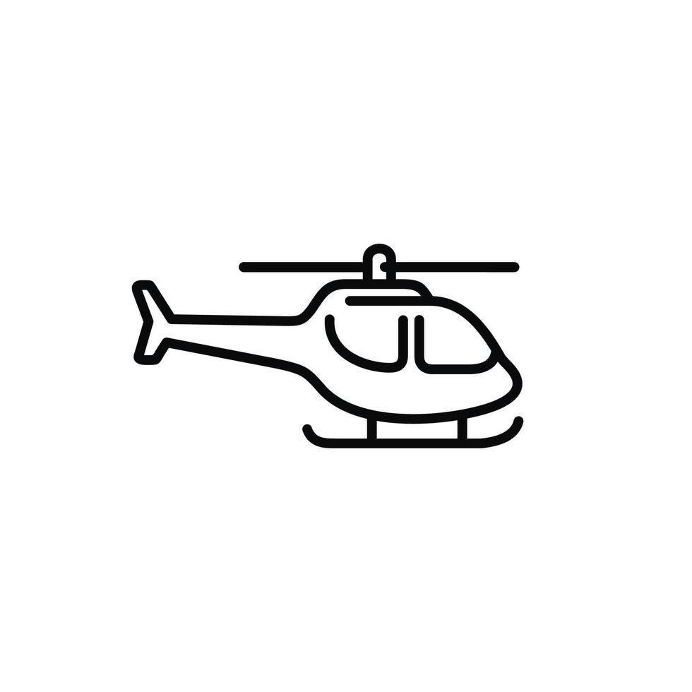 helicóptero línea icono aislado en blanco antecedentes vector