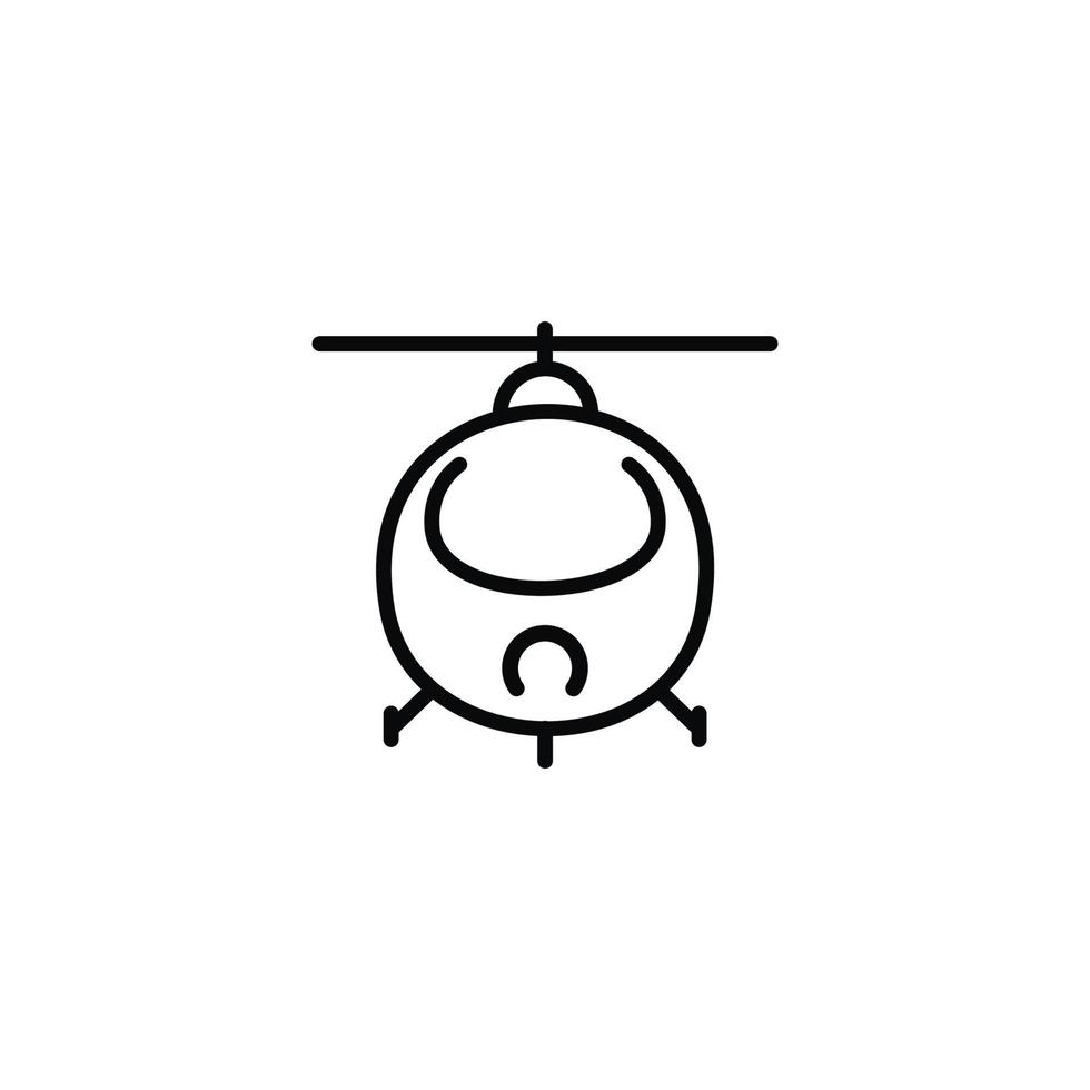 Helicopter line icon isolated on white background vector