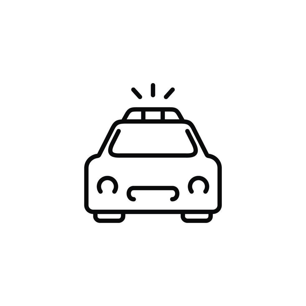 Police car line icon isolated on white background vector
