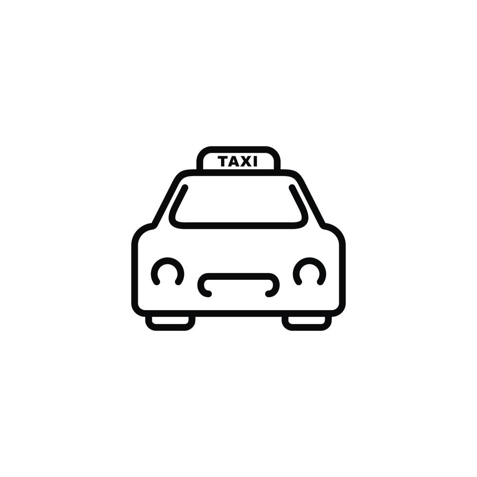 Taxi línea icono aislado en blanco antecedentes vector