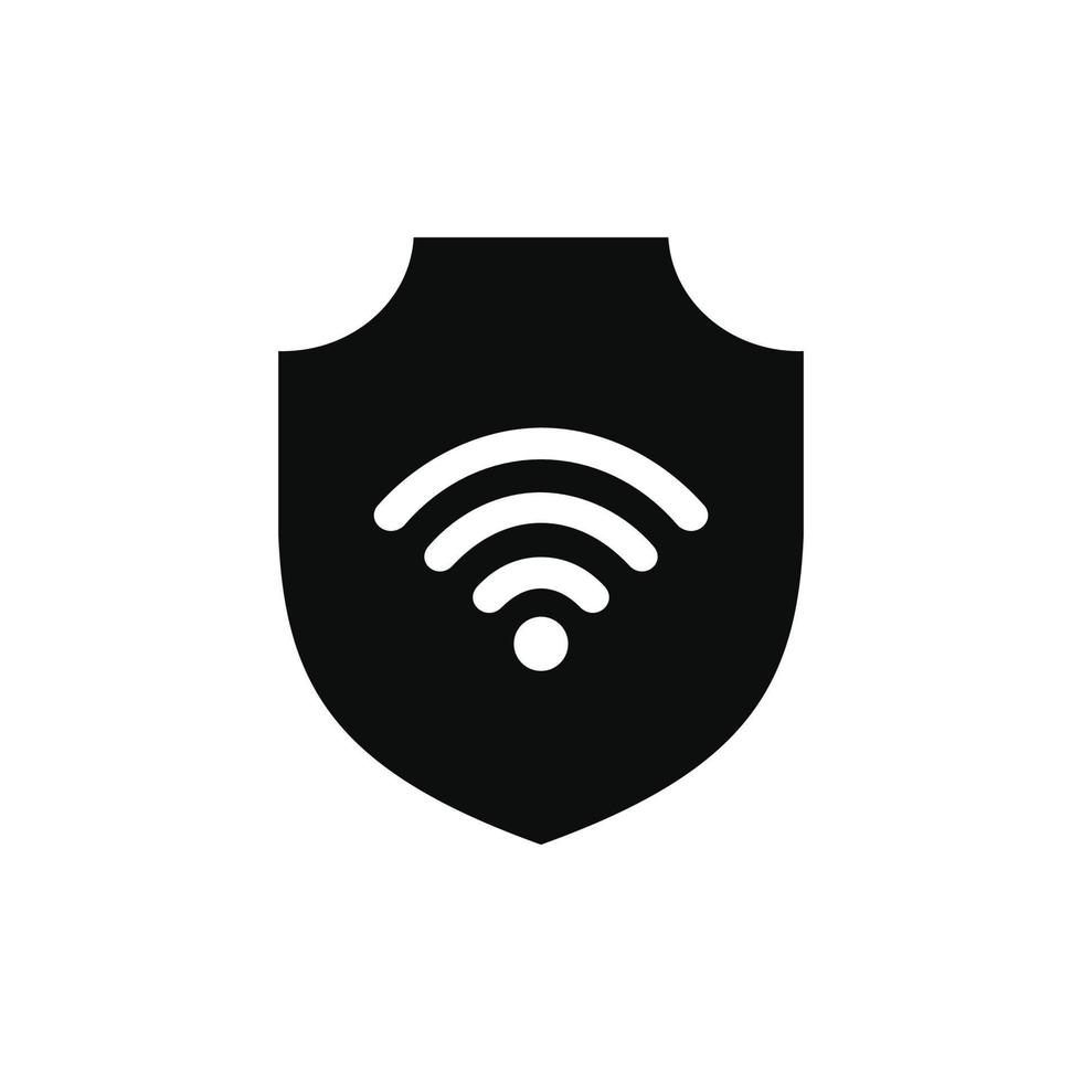 Wifi seguridad icono aislado en blanco antecedentes vector