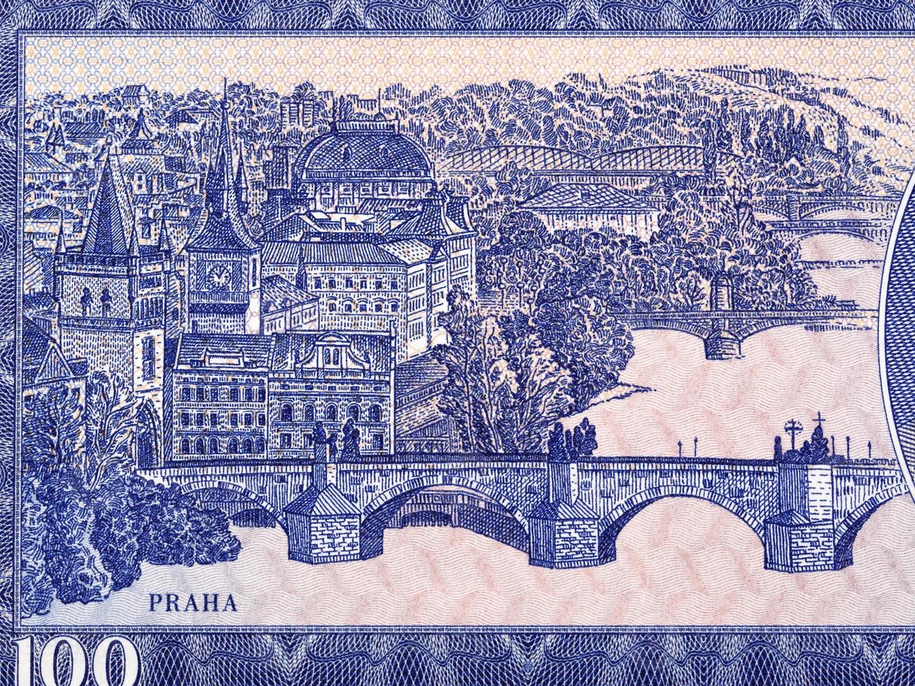 Prague - view of the city from money photo