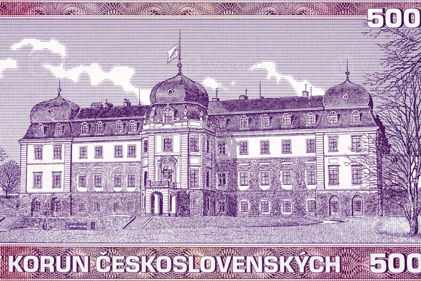 Castle Lany from Czech money photo