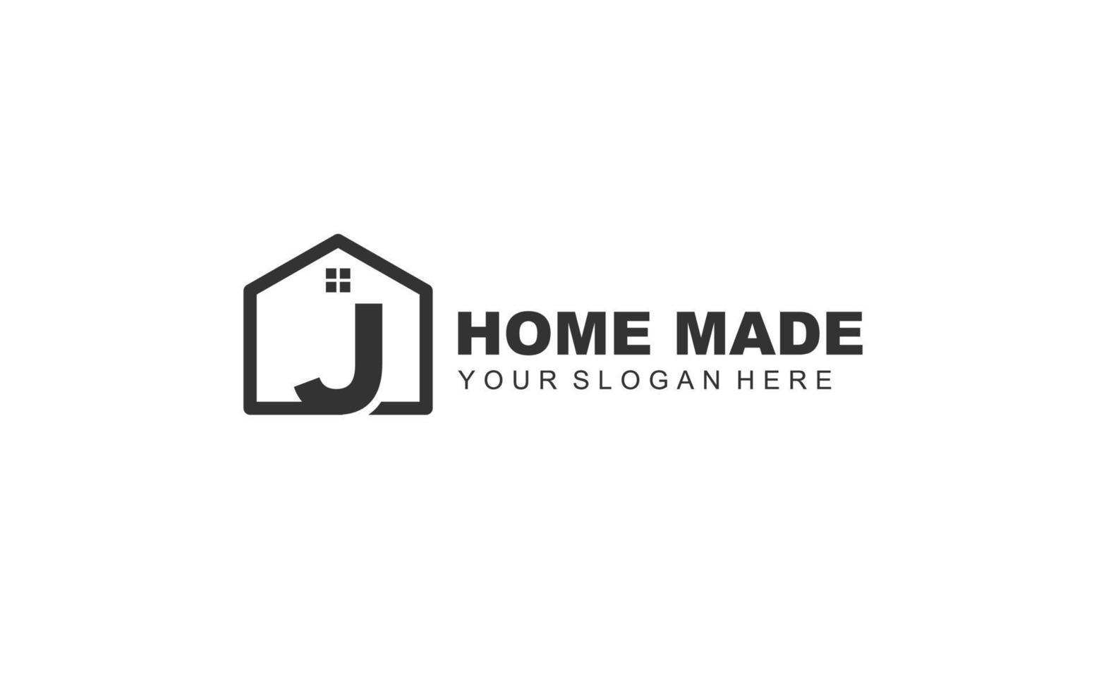 J real estate logo design inspiration. Vector letter template design for brand.