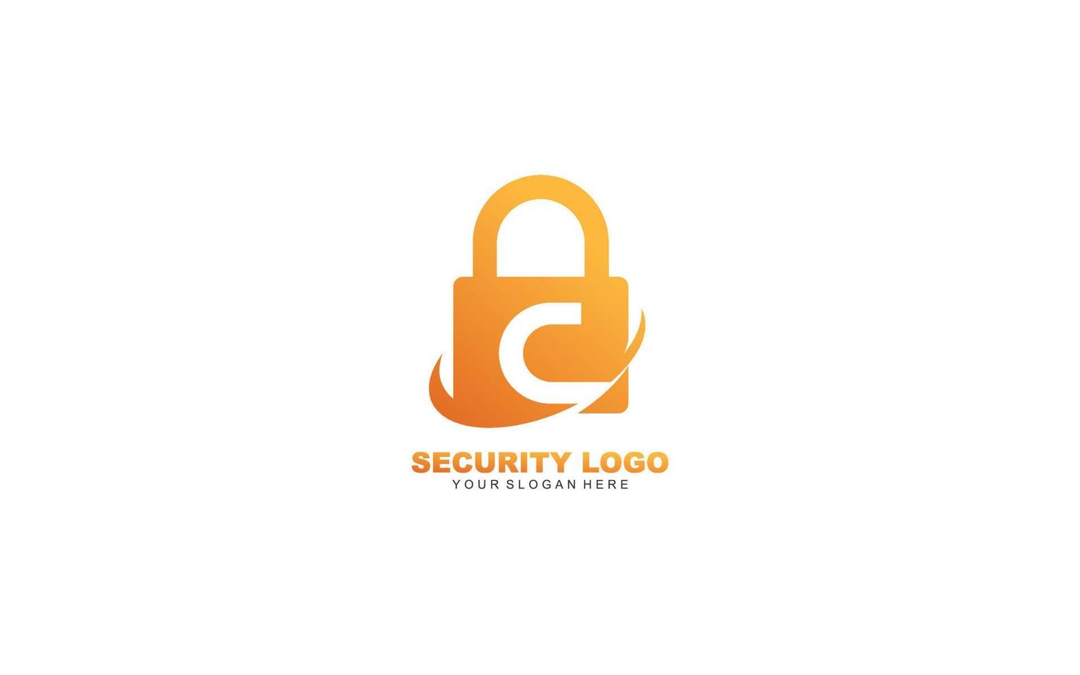 C Security logo design inspiration. Vector letter template design for brand.