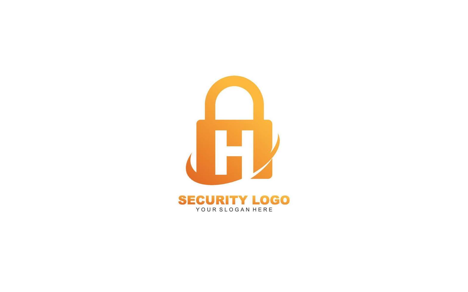 H Security logo design inspiration. Vector letter template design for brand.