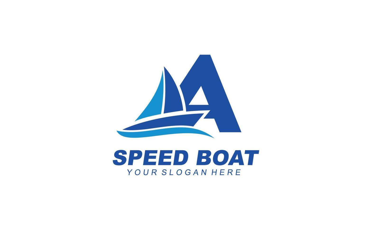 A Boat logo design inspiration. Vector letter template design for brand.