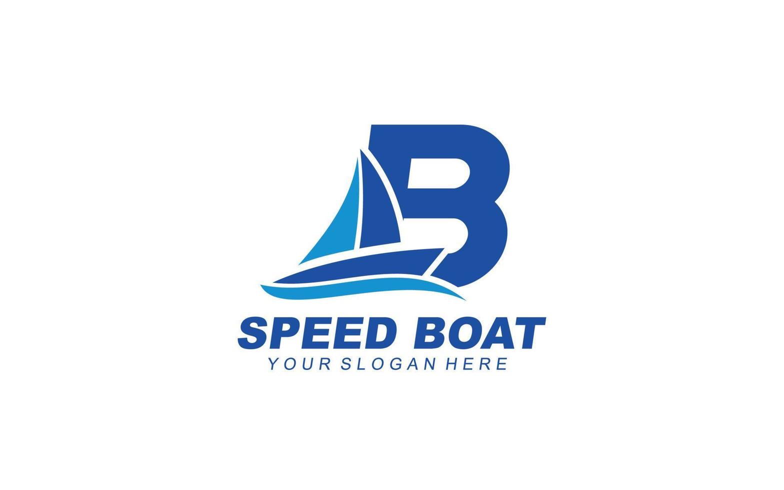 B Boat logo design inspiration. Vector letter template design for brand.