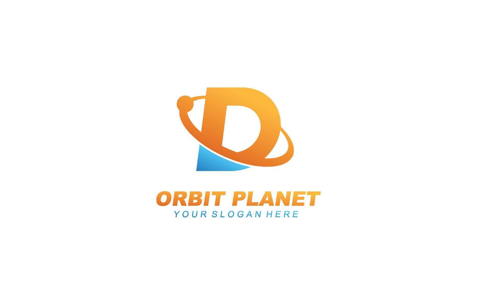 D planet logo design inspiration. Vector letter template design for brand.